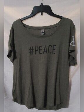 #PEACE Olive Green Short Sleeve Women's Tee